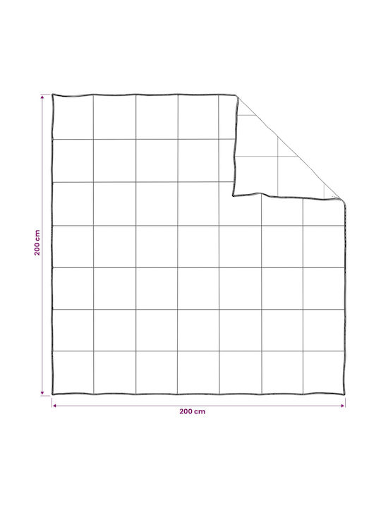 vidaXL Сет Завивка Двойно 200x200см Бяла 2бр