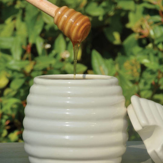 Esschert Design Oală De Miere Ceramică Albă