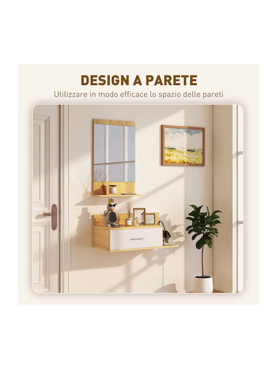 Hallway Furniture with Mirror Wood and Glass 80x39.5x33.5cm