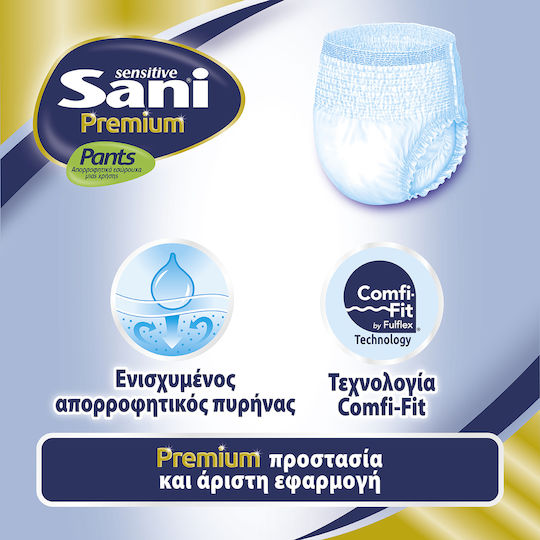 Sani Sensitive Premium Πάνες Βρακάκι Ακράτειας No 3 Large 4x12τμχ
