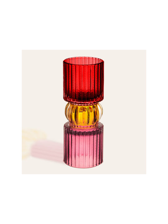 Stewehome Decorative Glass Object Multicolored 7x7x18.5 Cm