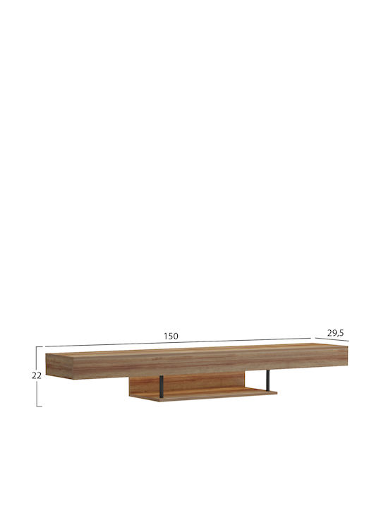 TV Stand Savor with LED Lighting Oak L150xW29xH22cm