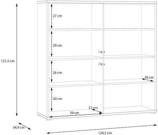 Chest of Drawers Wooden Terracotta 125x35x122cm