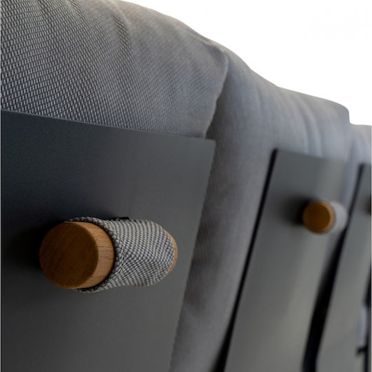 Outdoor Living Room Set 2 Pieces Grey with Pillows