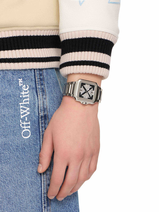 Off White Herrenarmbanduhr Silber