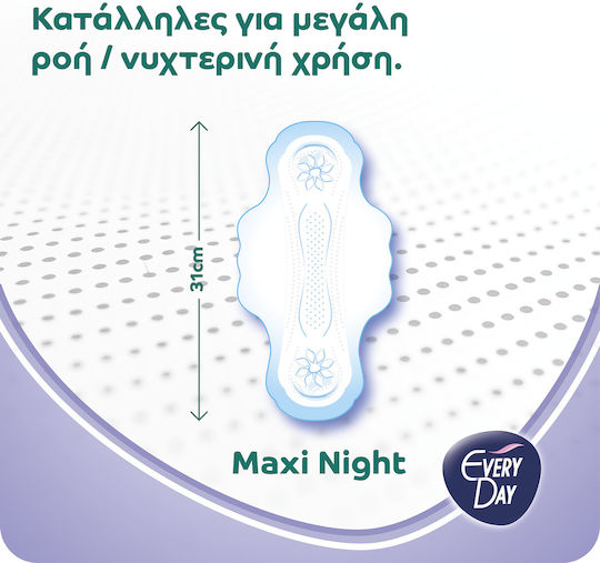 Every Day Hyperdry Maxi Night Hygienepads mit Flügeln Nacht für Starke Strömung 7 Tropfen 10Stück
