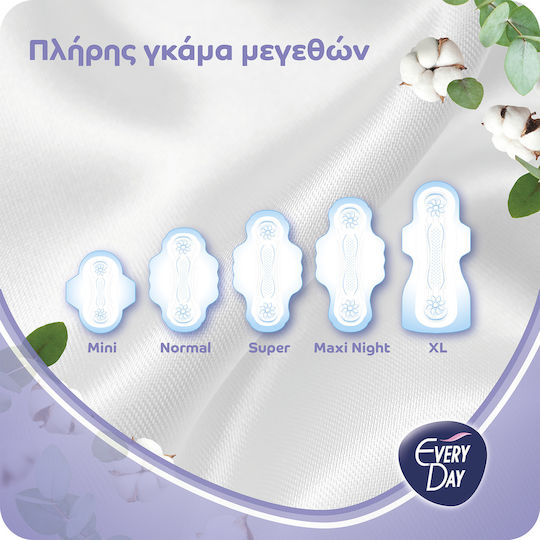 Every Day Sensitive with Cotton Extra Long Sanitary Pads with Wings for Heavy Flow 8 Drops Double Pack 2x9pcs
