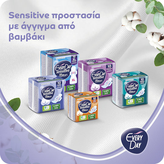 Every Day Sensitive With Cotton Mini Ultra Plus Σερβιέτες με Φτερά για Κανονική Ροή 4 Σταγόνες σε Διπλή Συσκευασία 2x9τμχ