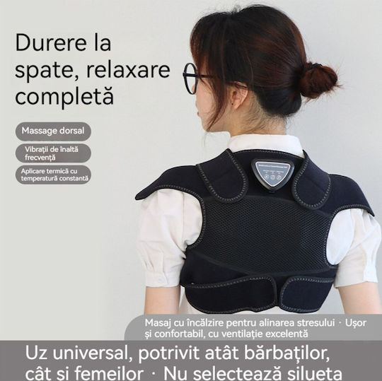 Aparat De Masaj Pentru Gât, Spate, Picioare Și Corp Cu Vibrație Și Funcție De Încălzire Negru