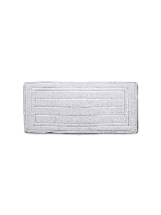 Down Town Home Cotton Bath Mat Frill Chloe 60-0310 White