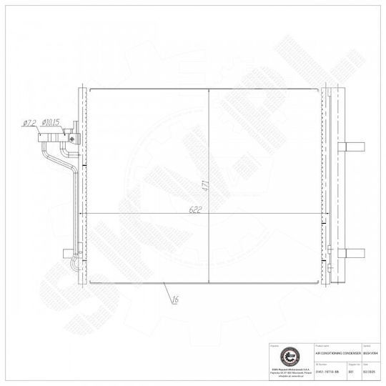 Ford Kuga Ii Air Conditioning Condenser Dehydrator Dv6119710bb