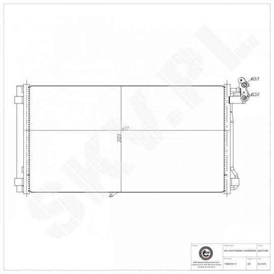 SKV Ψυγείο Νερού Αυτοκινήτου για Seat Alhambra Volkswagen Sharan