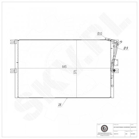 SKV Radiator Aer Condiționat Auto pentru Opel Vectra
