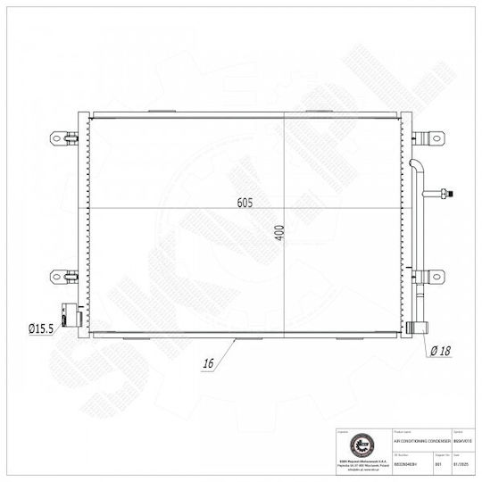 SKV Ψυγείο Νερού Αυτοκινήτου για Seat Exeo Audi A4