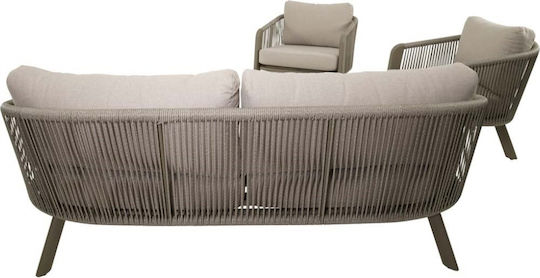 Garten- und Outdoor-Möbelsets Typsatz Wohnzimmer 4 Stück Taupe mit Kissen