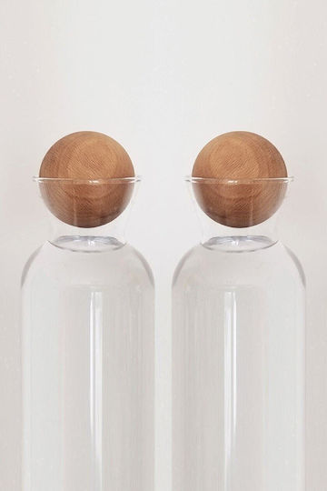 Stewehome Wooden Shelf Food Jar Covers Set 2 White Pieces