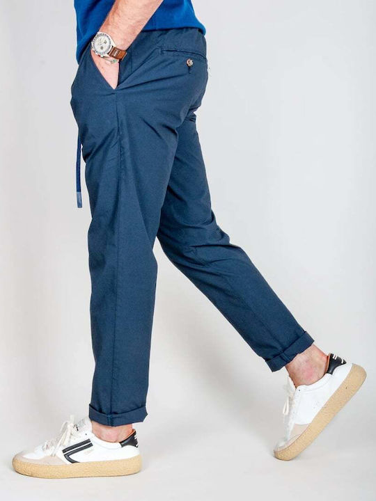Elastic Trousers in Slim Fit Blue