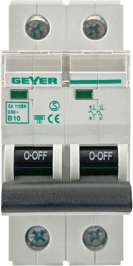 Geyer Αυτόματη Ασφάλεια Ουδέτερο 1p B+n 1μ 10a 3ka