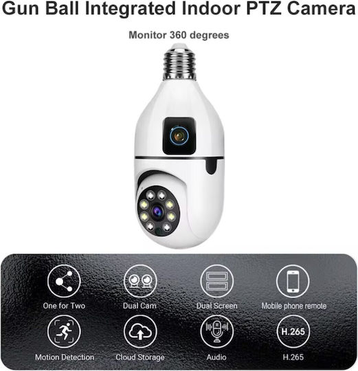 9378 IP Dual Surveillance Camera Wi-Fi 4K Waterproof with Two-Way Communication and 3.6mm Lens