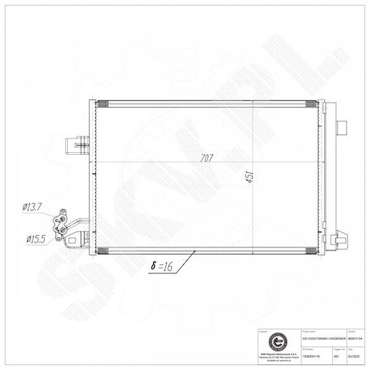 Air Conditioning Radiator Volkswagen Multivan T5 Transporter Dehumidifier 7e0820411b