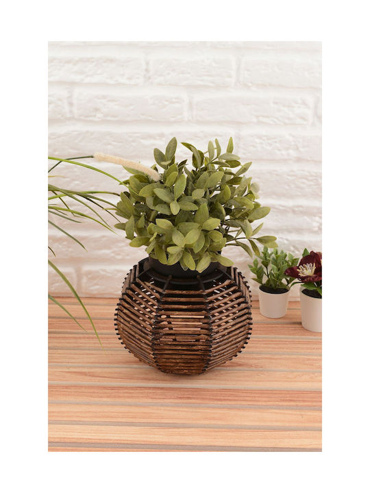 SteweHome Decorative Brown Wooden Vase 10xH11cm