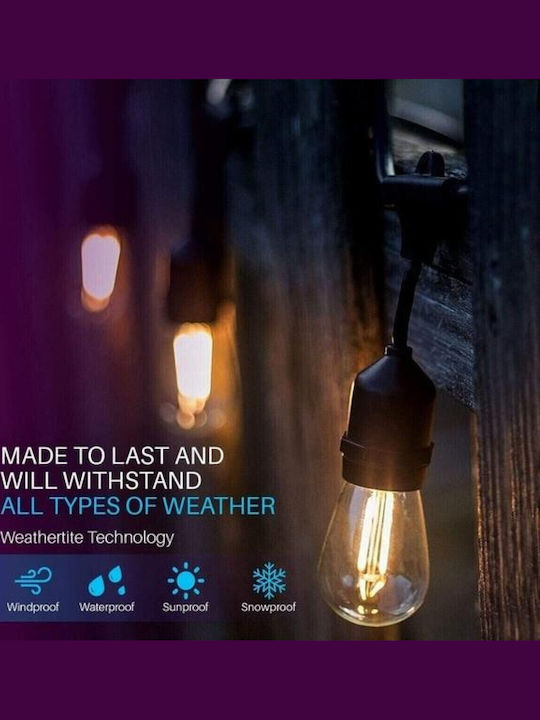 Wasserdichte Lichterkette Beleuchtung LED 12m mit 15 RGB Lampen