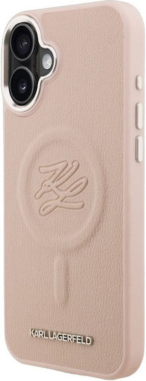 Karl Lagerfeld Case Initial & Metal Logo Magsafe iPhone 16 Plus Roz KLHMP16MPGFKLRDP