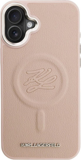 Karl Lagerfeld Case Initial & Metal Logo Magsafe iPhone 16 Plus Roz KLHMP16MPGFKLRDP