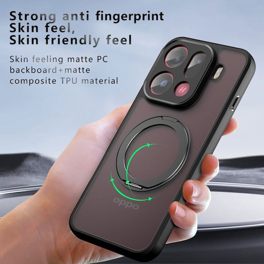 Magsafe Semi Transparent Hard Case Stand Transparent Black Oppo Find X9 Pro 5g