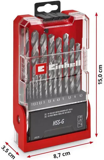 Einhell Σετ 19 Τρυπάνια για Μέταλλο