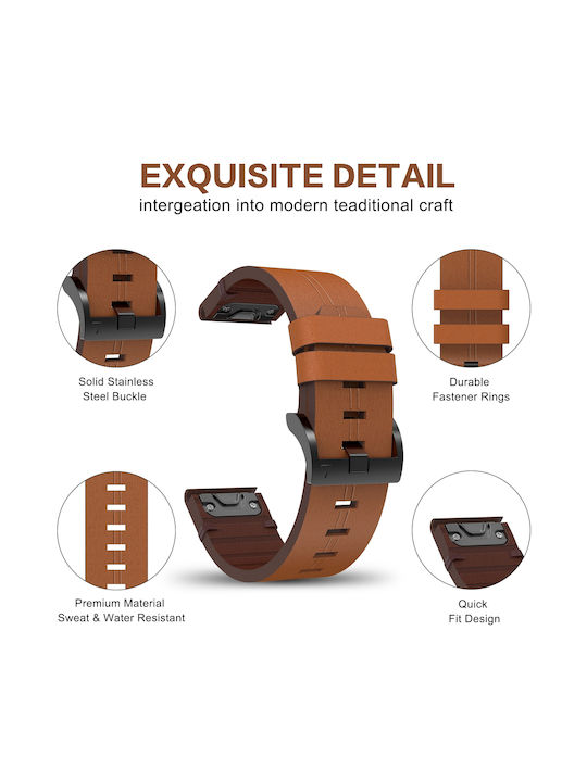 Leather Strap Black (Garmin Instinct 2)