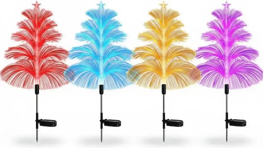 Smart Set of 4 Solar Lights Flower Red with Photocell