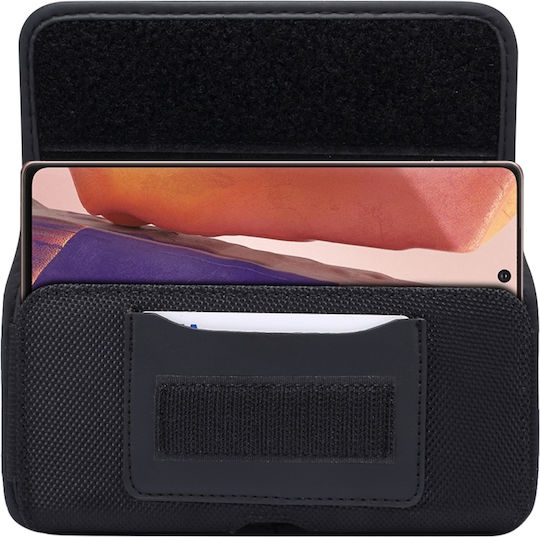 Robuste Oxford Horizontal Wandhalterung Leder Kartenfach Halterung Für Smartphone 4,7 Zoll Schwarze