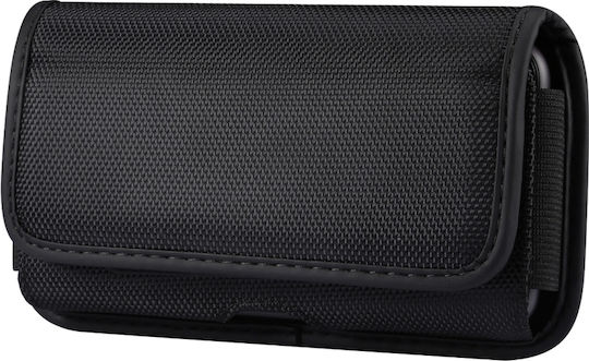 Husă Rezistentă Din Piele Pentru Telefon Material Oxford Orizontală Cu Buzunar Pentru Card Potrivită Pentru Smartphone 6 9-7 2 Inch Neagră