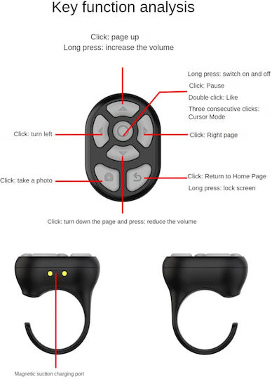 Selfie Controller Bluetooth Black