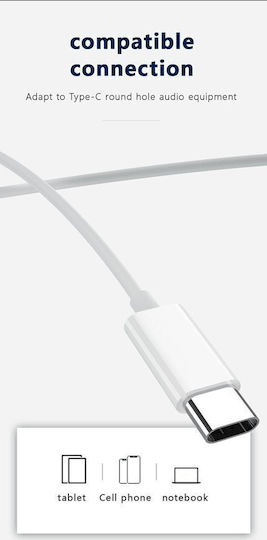 Jellico Ep3a Earbuds Handsfree Earphones with USB-C Plug White