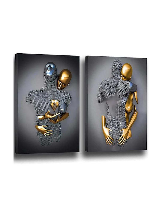 Poster 50x70cm Dekorationsdruck Metall Skulpturen Ohne Rahmen 2 Stück