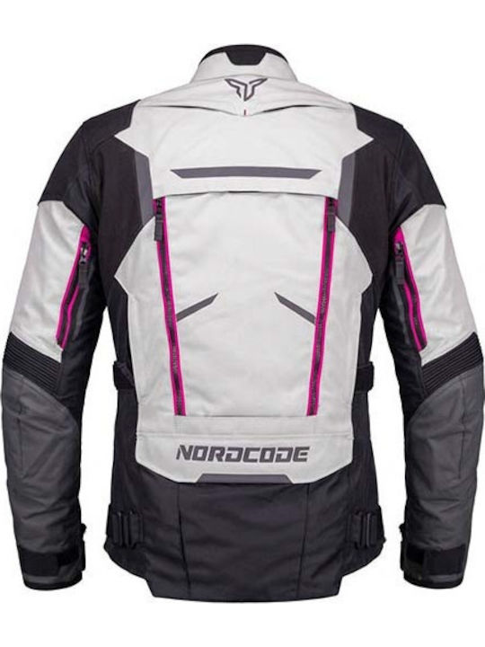 Nordcode Odyssey Damen Motorradhose 4 Jahreszeiten Hellgrau-Fluo