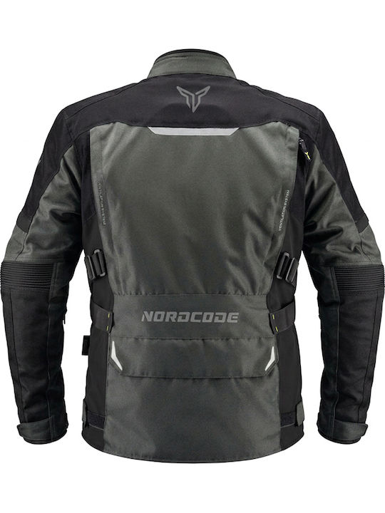 Nordcode Senegal V2 Ανδρικό Μπουφάν Μηχανής Cordura 4 Εποχών Αδιάβροχο Μαύρο/Λαδί