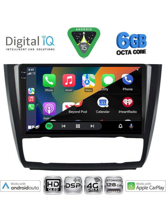 Digital IQ Car Audio System for BMW Series 1 2004-2013 with Clima Bluetooth USB WiFi GPS Apple CarPlay Android Auto with 9" Touch Screen