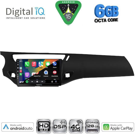 Digital IQ Car Audio System for Citroen C3 / DS3 2009-2016 Bluetooth USB WiFi GPS Apple CarPlay Android Auto with 9" Touch Screen