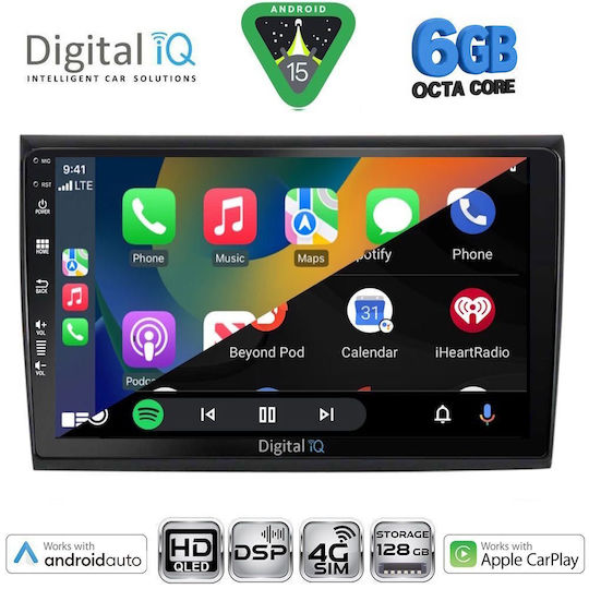 Digital IQ Car Audio System for Fiat Bravo 2007-2019 (Bluetooth/USB/WiFi/GPS/Apple CarPlay/Android Auto) with 9" Touch Screen