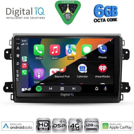 Digital IQ Car Audio System for Fiat Ducato Bluetooth USB WiFi GPS Apple CarPlay Android Auto with 9" Touch Screen