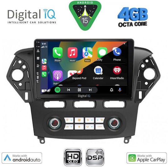 Digital IQ Car Audio System for Ford Mondeo 2011-2013 with Clima (Bluetooth/USB/WiFi/GPS/Apple CarPlay/Android Auto) with 10" Touch Screen