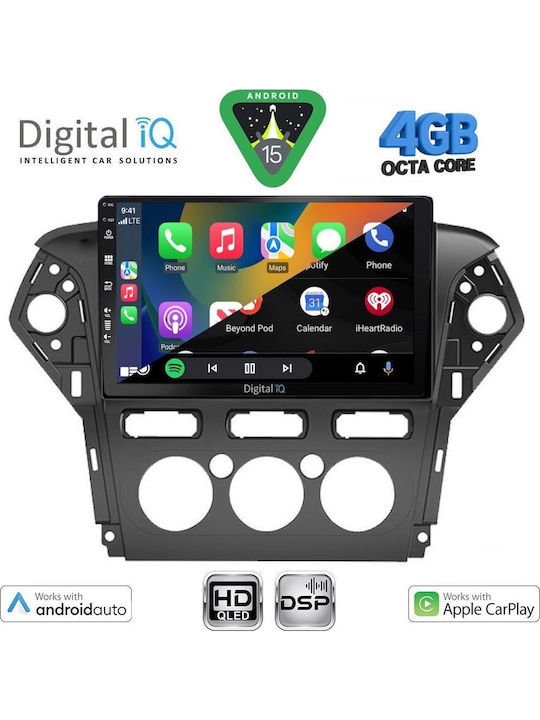 Digital IQ Car Audio System for Ford Mondeo 2011-2013 with A/C Bluetooth USB WiFi GPS Apple CarPlay Android Auto with 10" Touch Screen