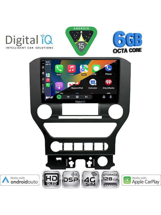 Digital IQ Car Audio System for Ford Mustang 2015-2020 (Bluetooth/USB/WiFi/GPS/Apple CarPlay/Android Auto) with 9" Touch Screen