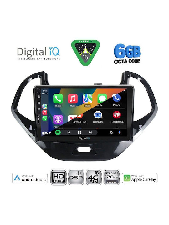 Digital IQ Car Audio System for Ford Ka 2017-2023 Bluetooth USB WiFi GPS Apple CarPlay Android Auto with 9" Touch Screen