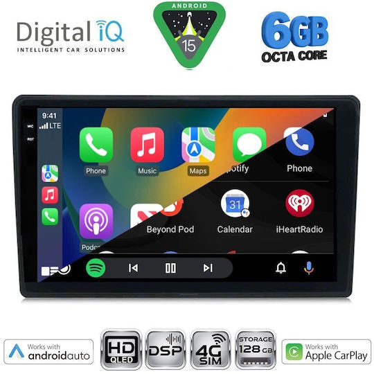 Digital IQ Car Audio System for Alfa Romeo Spider / Brera 2004-2012 Bluetooth USB WiFi GPS Apple CarPlay Android Auto with 9" Touch Screen