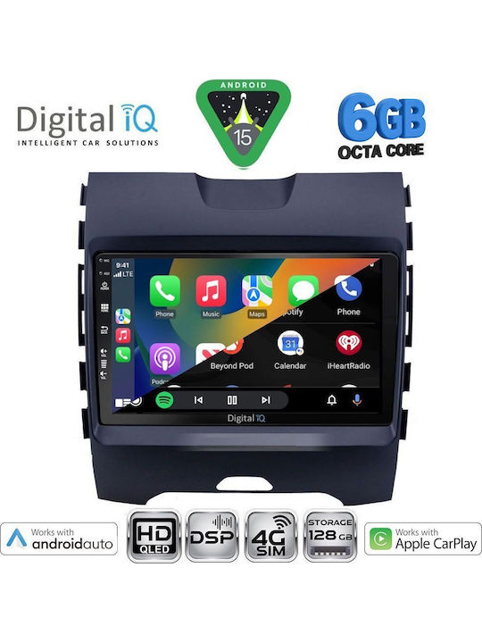 Digital IQ Car Audio System for Ford Edge 2015-2023 Bluetooth USB WiFi GPS Apple CarPlay Android Auto with 9" Touch Screen