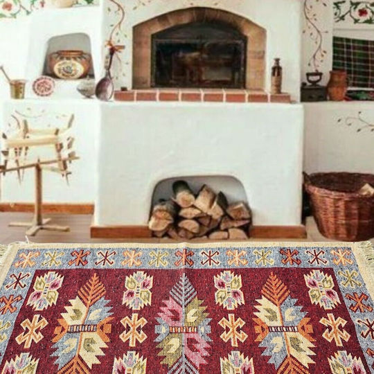 Kotonia Home Wohnzimmer Teppich Rechteckig Burgundisch 60x90cm
